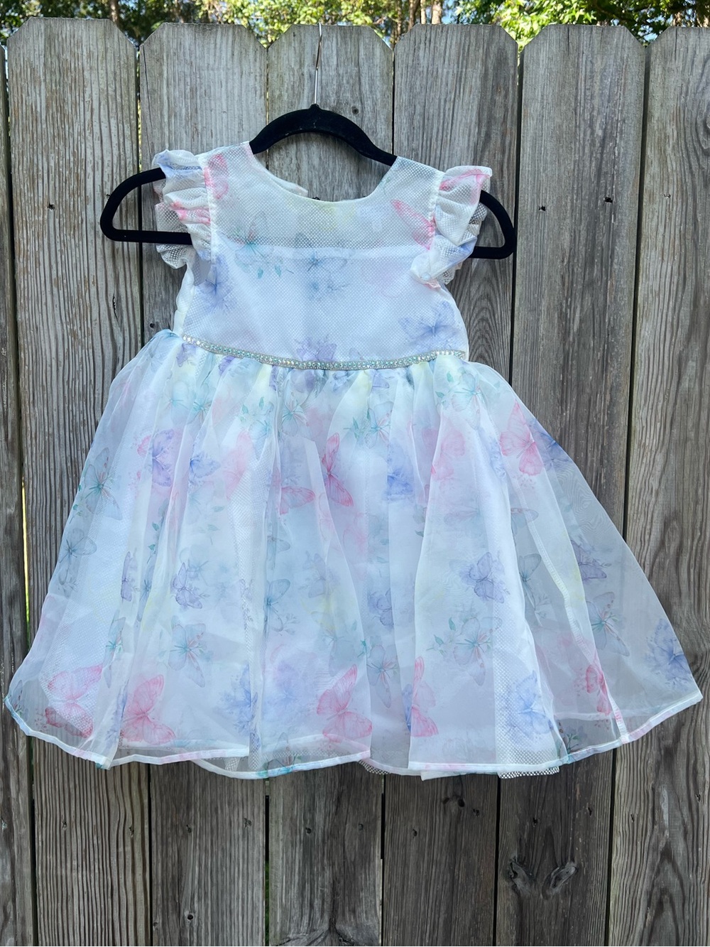 BLUEBERI BOULEVARD White butterfly with bow Dress Girls 6X